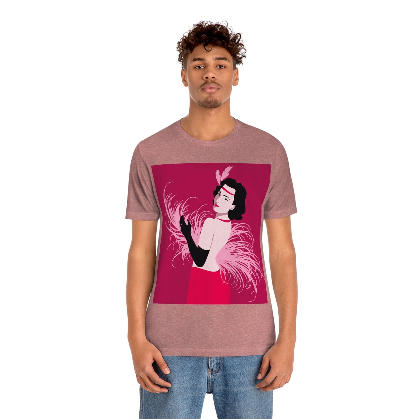 Step Back in Time with Retro Woman 40s Style Art Unisex Jersey Short Sleeve T-Shirt Ichaku [Perfect Gifts Selection]