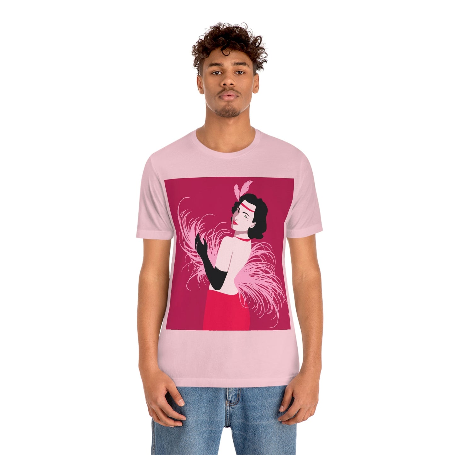 Step Back in Time with Retro Woman 40s Style Art Unisex Jersey Short Sleeve T-Shirt Ichaku [Perfect Gifts Selection]