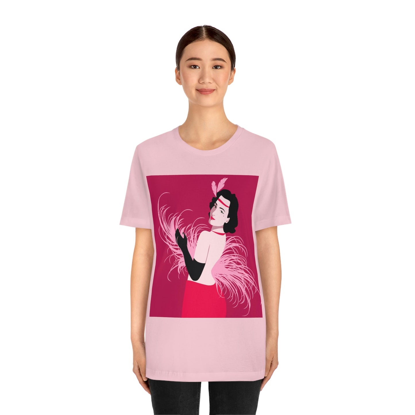 Step Back in Time with Retro Woman 40s Style Art Unisex Jersey Short Sleeve T-Shirt Ichaku [Perfect Gifts Selection]