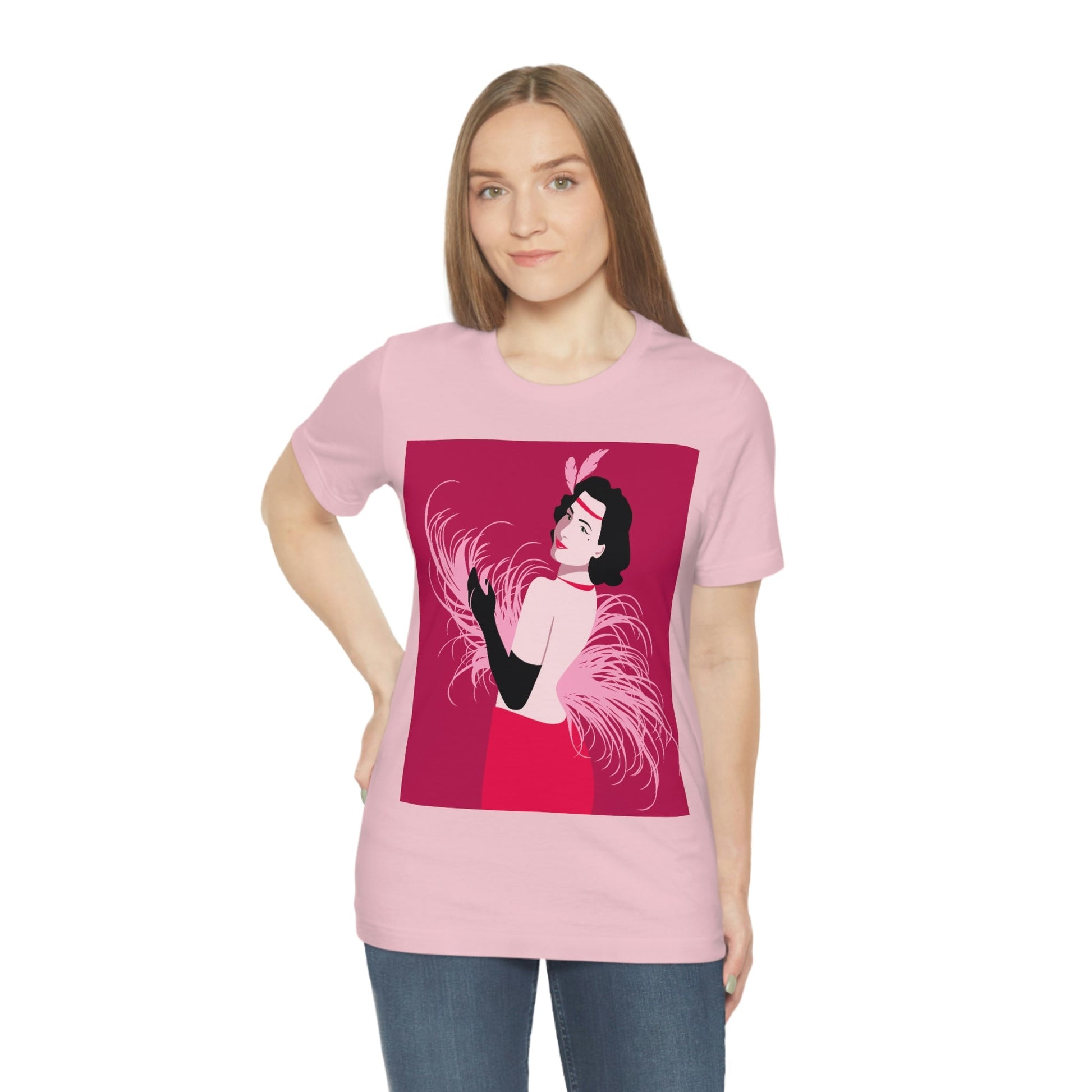 Step Back in Time with Retro Woman 40s Style Art Unisex Jersey Short Sleeve T-Shirt Ichaku [Perfect Gifts Selection]