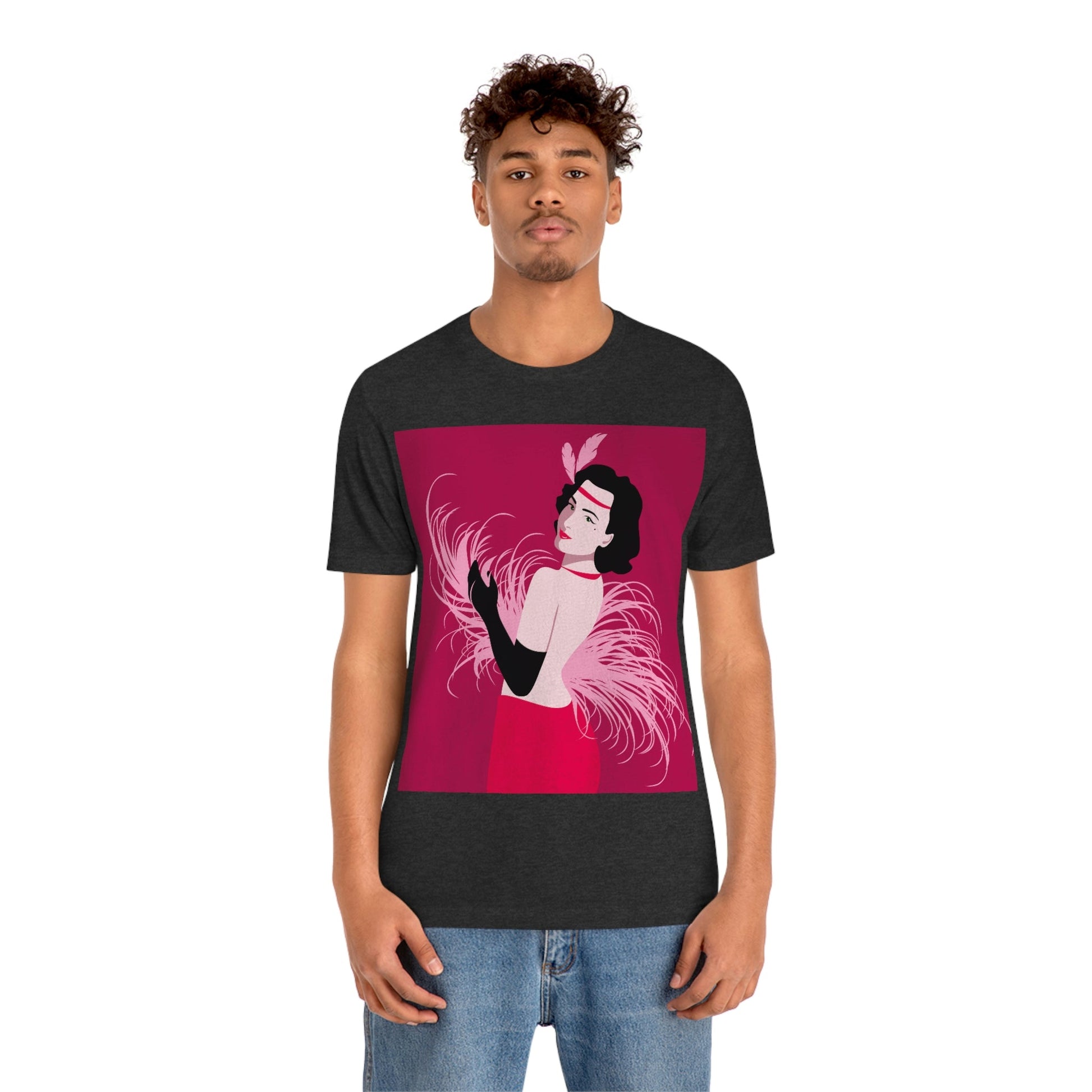 Step Back in Time with Retro Woman 40s Style Art Unisex Jersey Short Sleeve T-Shirt Ichaku [Perfect Gifts Selection]