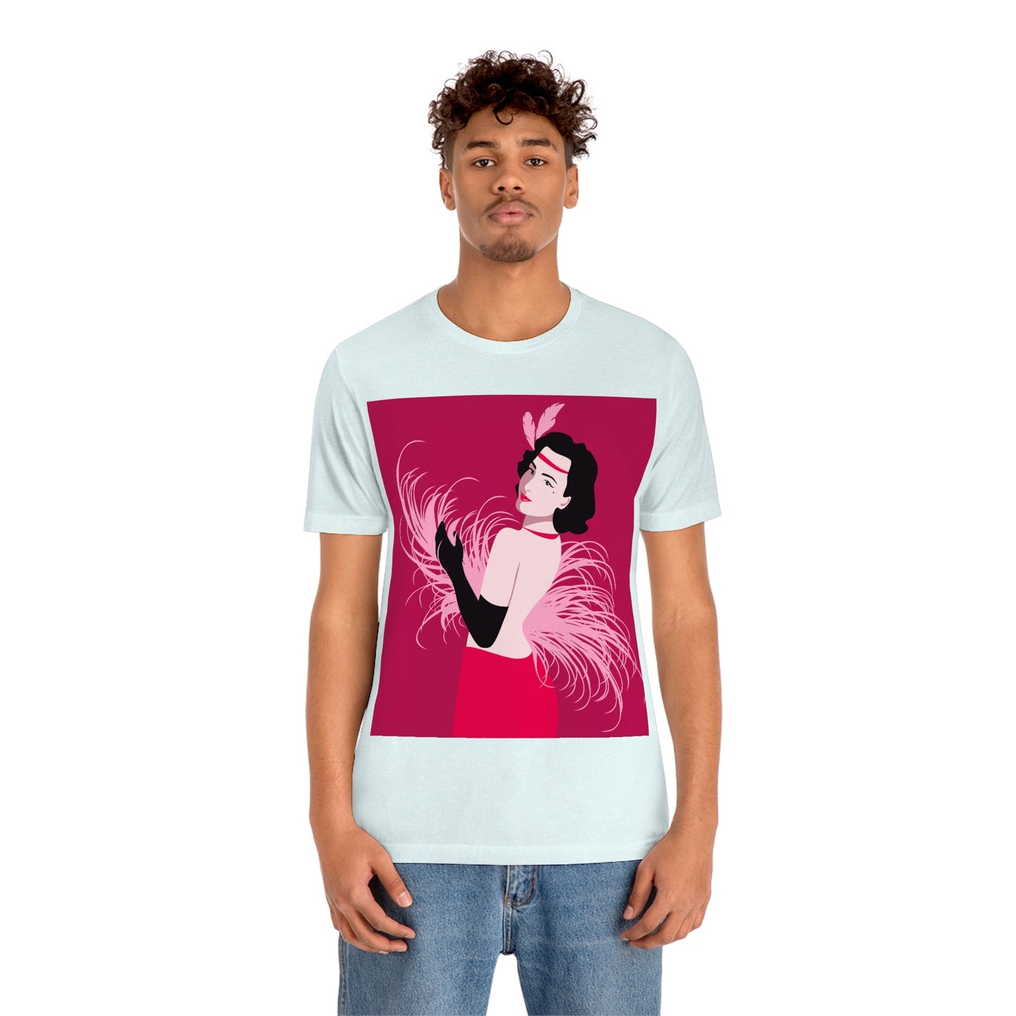 Step Back in Time with Retro Woman 40s Style Art Unisex Jersey Short Sleeve T-Shirt Ichaku [Perfect Gifts Selection]