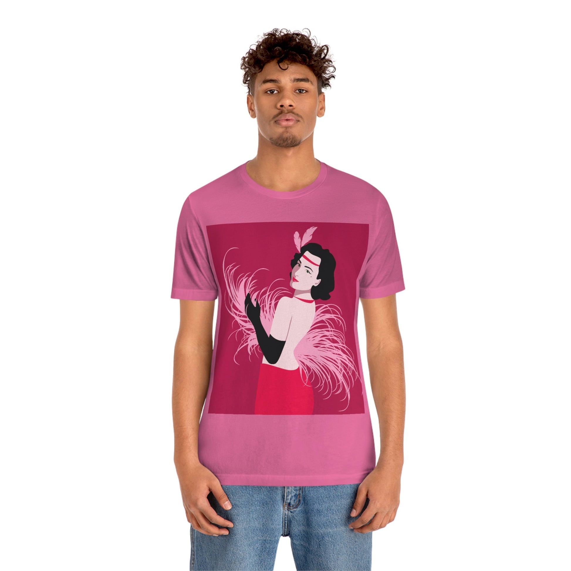 Step Back in Time with Retro Woman 40s Style Art Unisex Jersey Short Sleeve T-Shirt Ichaku [Perfect Gifts Selection]