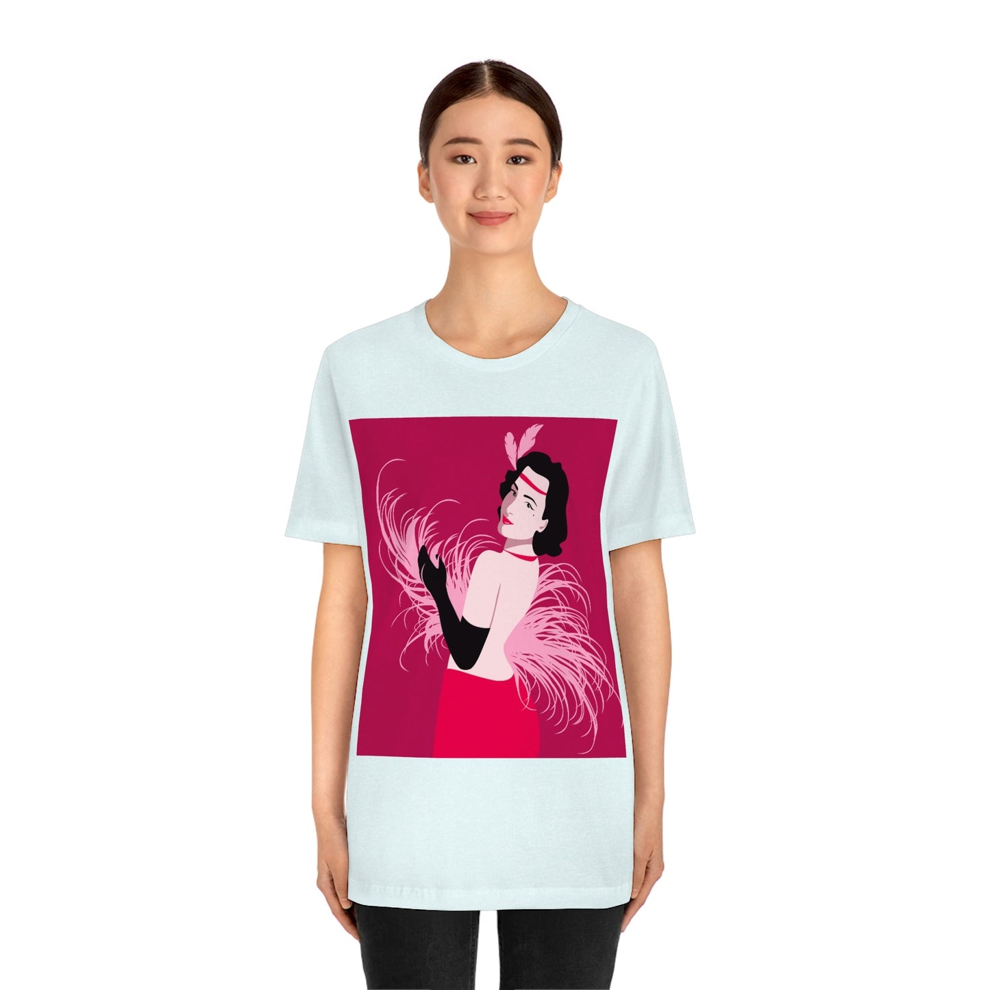 Step Back in Time with Retro Woman 40s Style Art Unisex Jersey Short Sleeve T-Shirt Ichaku [Perfect Gifts Selection]