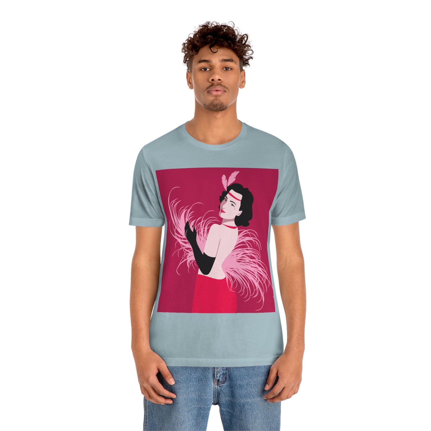 Step Back in Time with Retro Woman 40s Style Art Unisex Jersey Short Sleeve T-Shirt Ichaku [Perfect Gifts Selection]