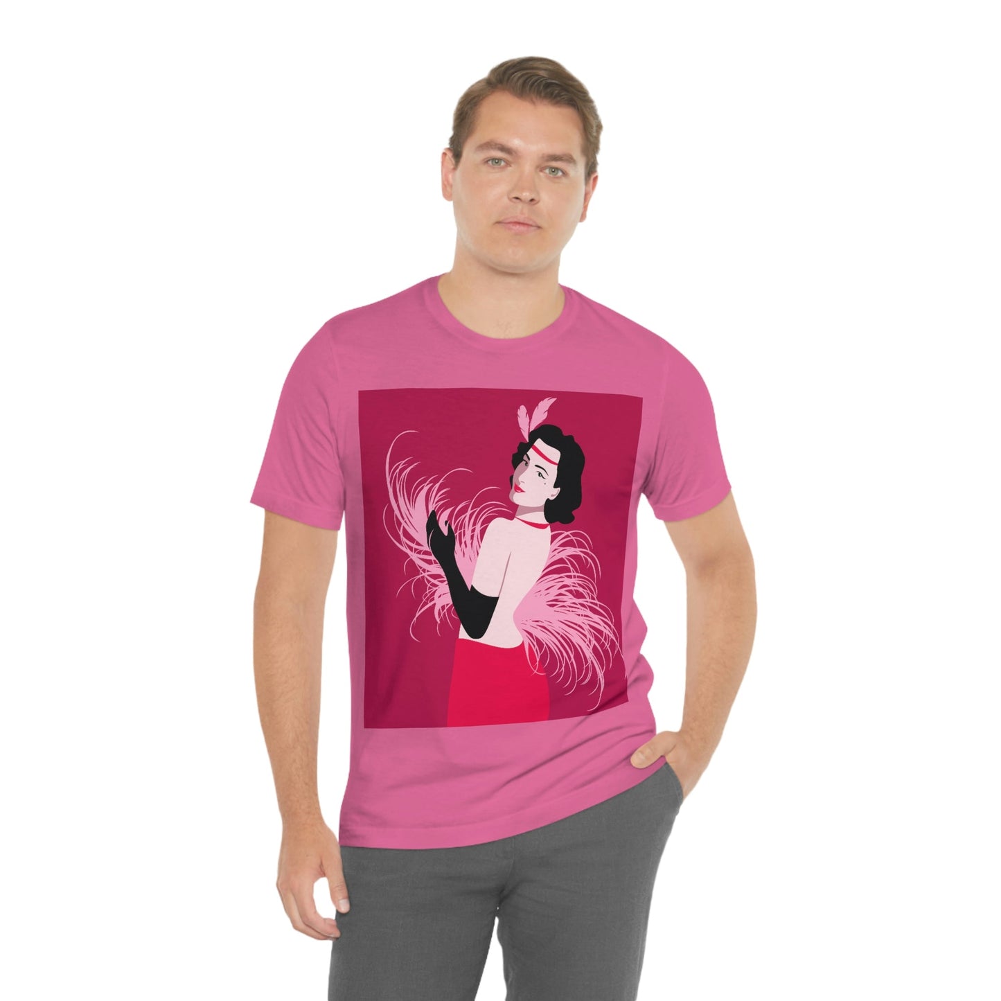 Step Back in Time with Retro Woman 40s Style Art Unisex Jersey Short Sleeve T-Shirt Ichaku [Perfect Gifts Selection]