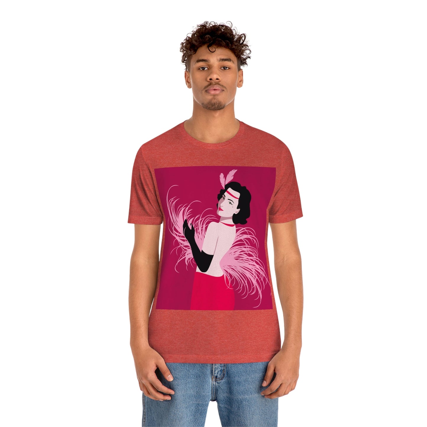 Step Back in Time with Retro Woman 40s Style Art Unisex Jersey Short Sleeve T-Shirt Ichaku [Perfect Gifts Selection]