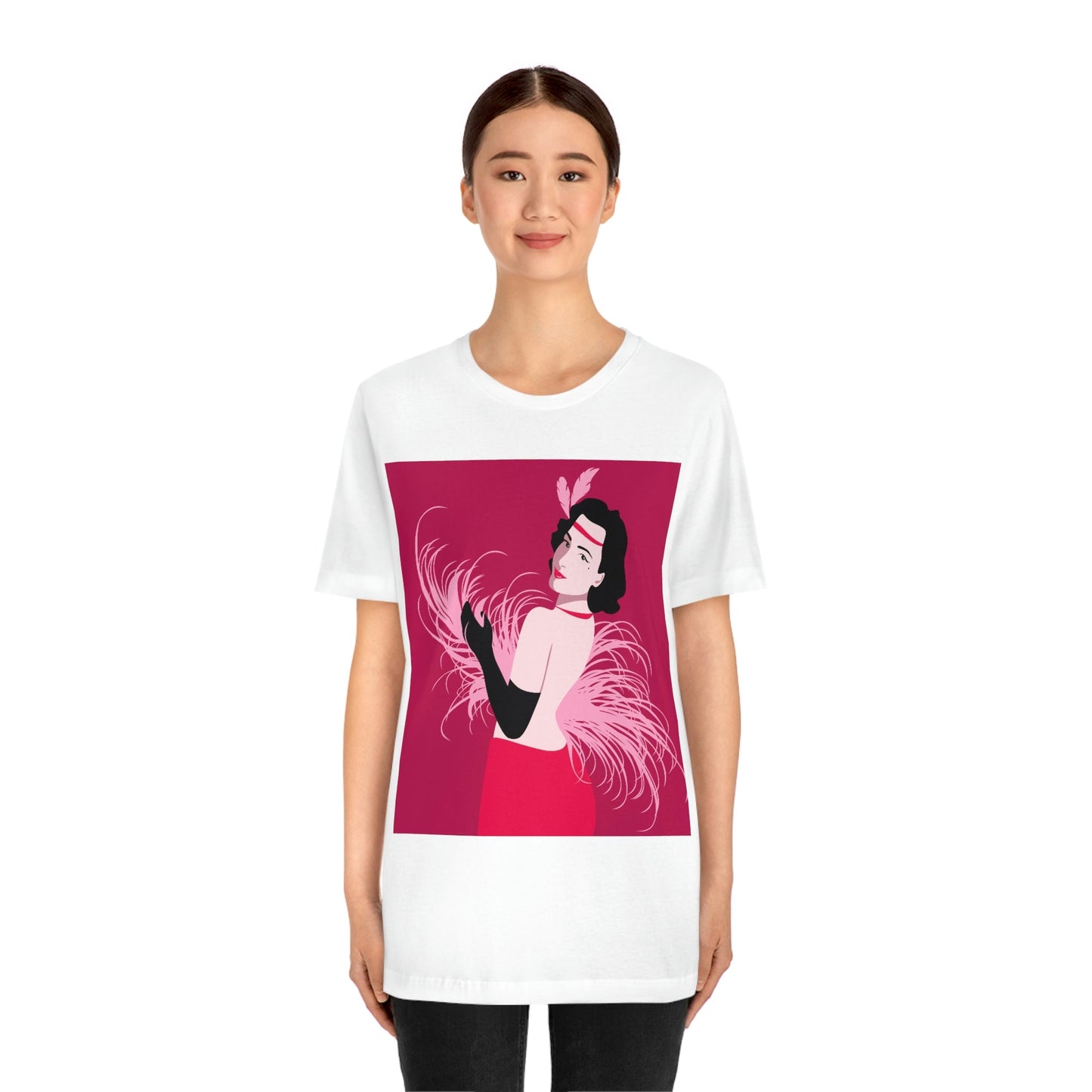 Step Back in Time with Retro Woman 40s Style Art Unisex Jersey Short Sleeve T-Shirt Ichaku [Perfect Gifts Selection]