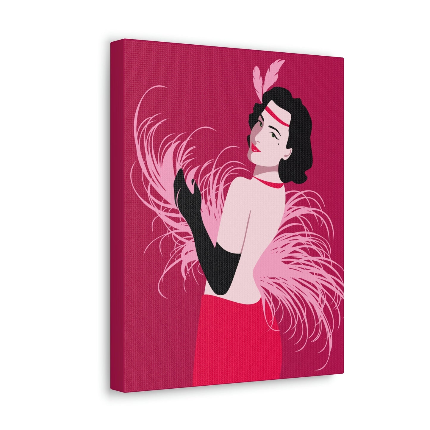 Step Back in Time with Retro Woman 40s Style Pattern Art Canvas Gallery Wraps Ichaku [Perfect Gifts Selection]