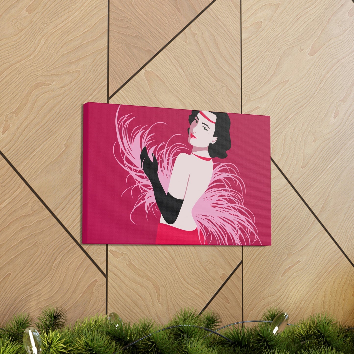 Step Back in Time with Retro Woman 40s Style Pattern Art Canvas Gallery Wraps Ichaku [Perfect Gifts Selection]