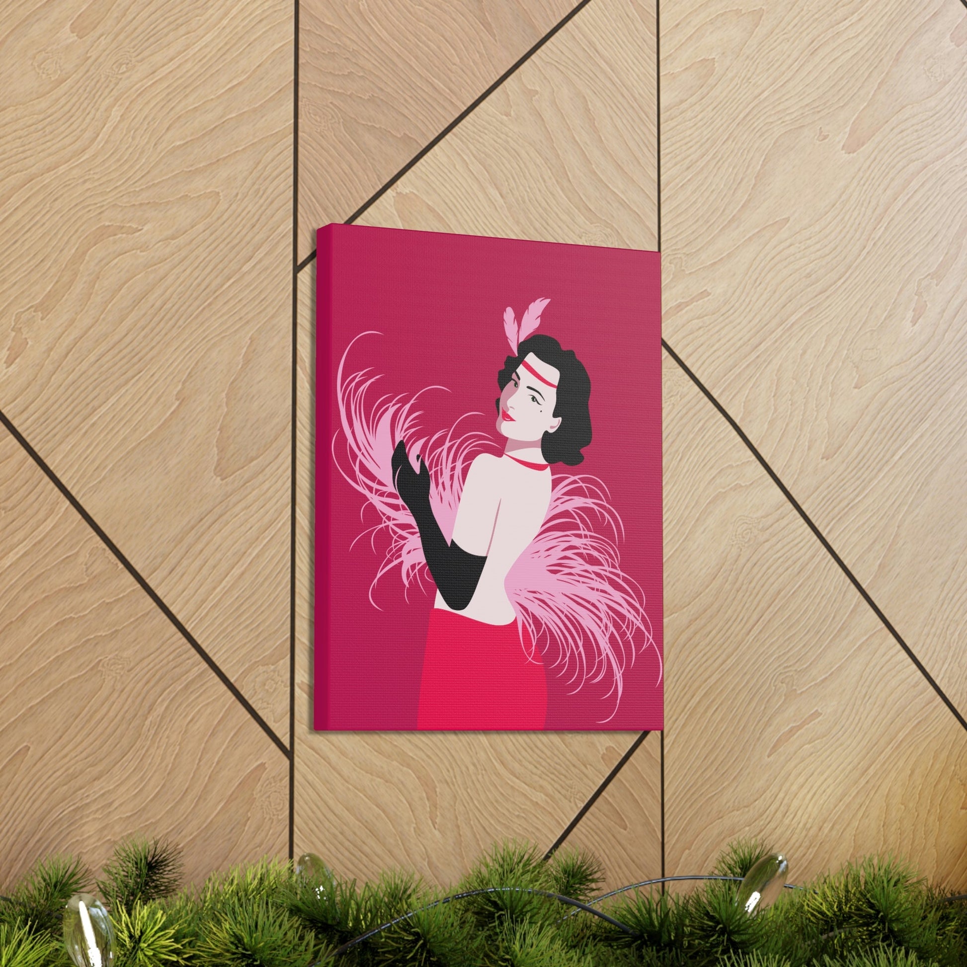 Step Back in Time with Retro Woman 40s Style Pattern Art Canvas Gallery Wraps Ichaku [Perfect Gifts Selection]