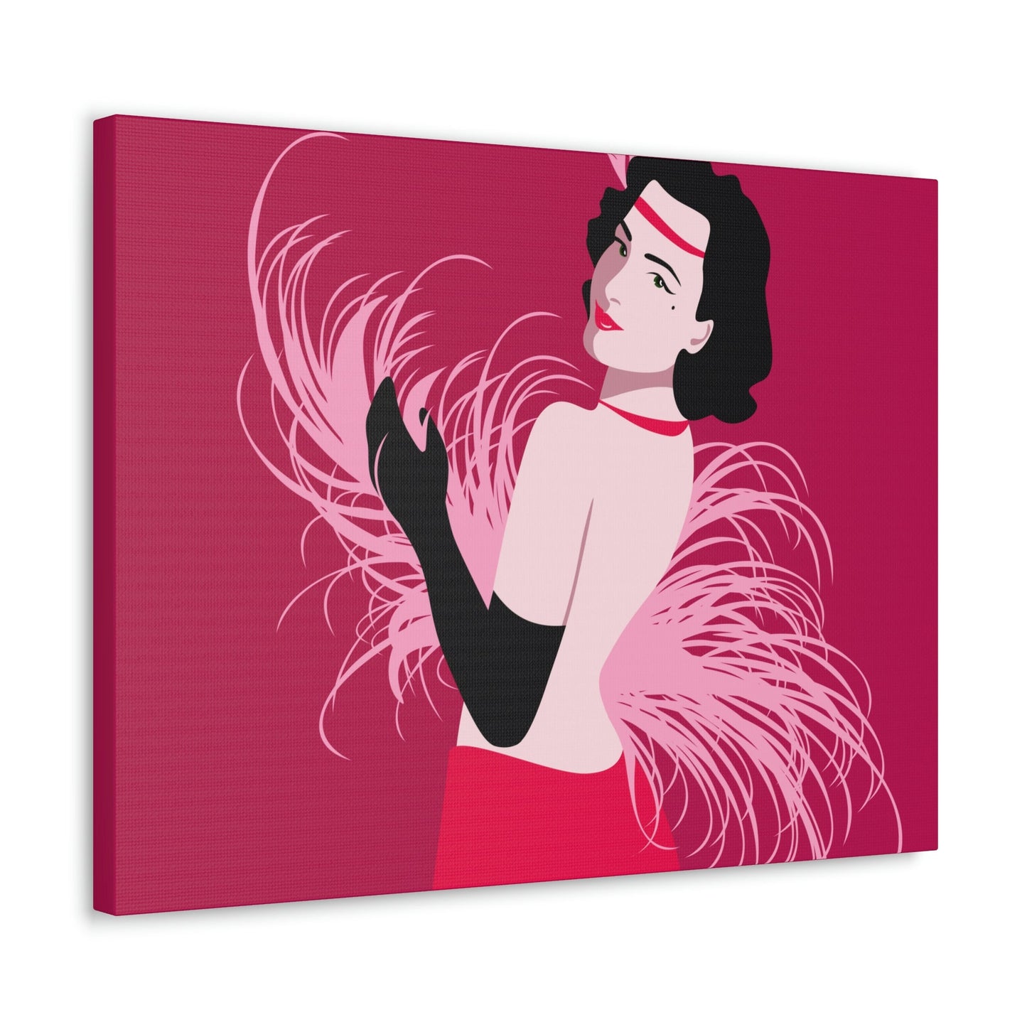 Step Back in Time with Retro Woman 40s Style Pattern Art Canvas Gallery Wraps Ichaku [Perfect Gifts Selection]