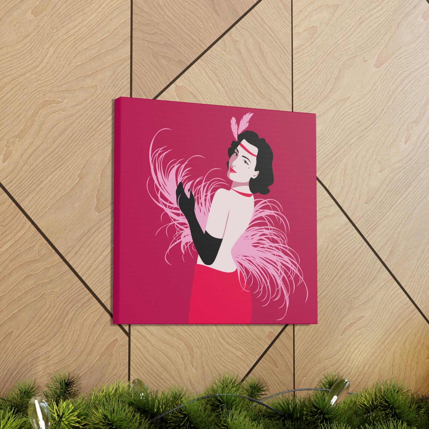 Step Back in Time with Retro Woman 40s Style Pattern Art Canvas Gallery Wraps Ichaku [Perfect Gifts Selection]