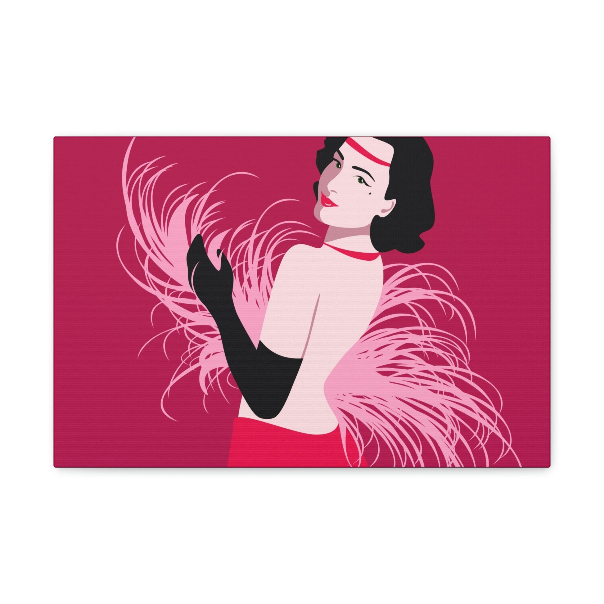 Step Back in Time with Retro Woman 40s Style Pattern Art Canvas Gallery Wraps Ichaku [Perfect Gifts Selection]