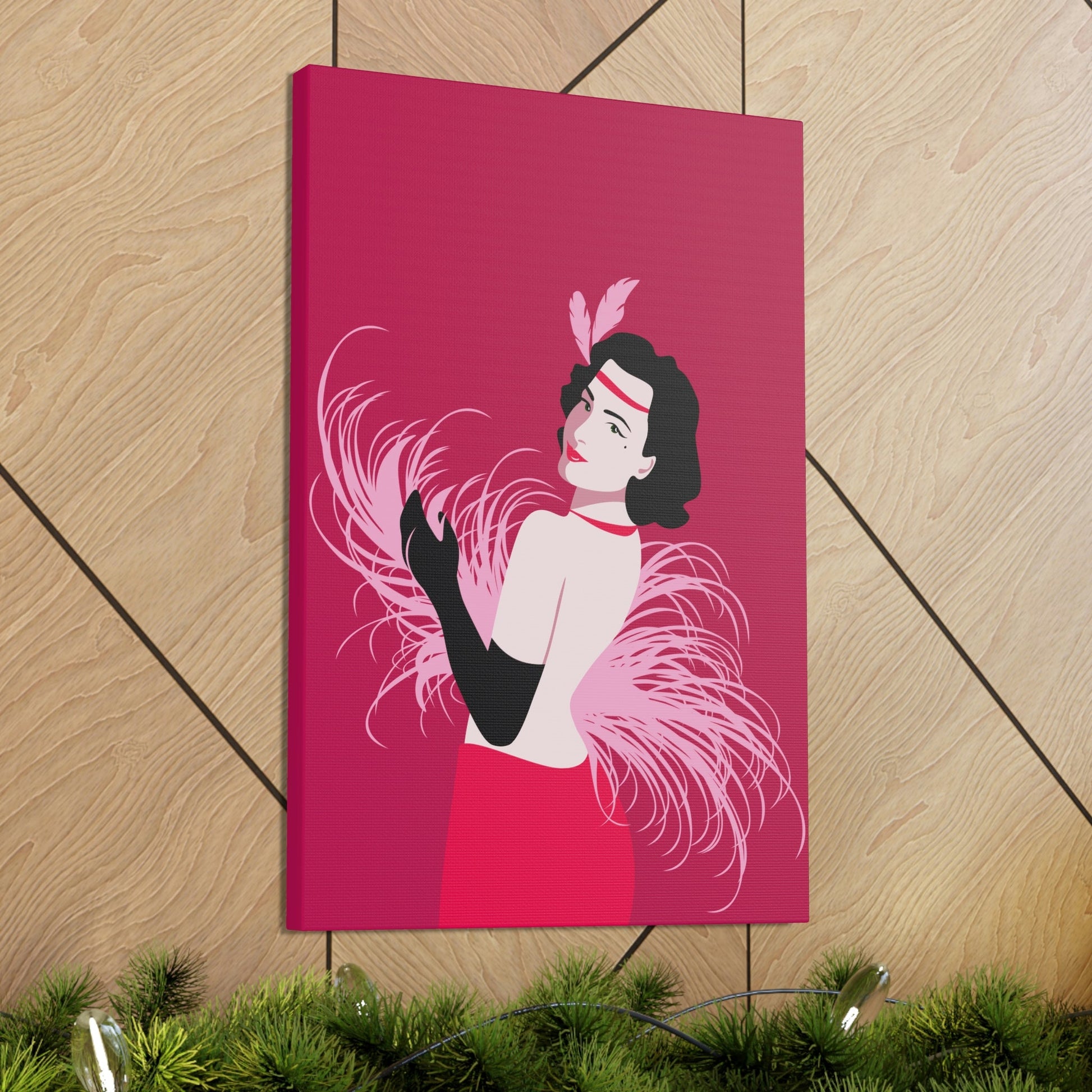 Step Back in Time with Retro Woman 40s Style Pattern Art Canvas Gallery Wraps Ichaku [Perfect Gifts Selection]