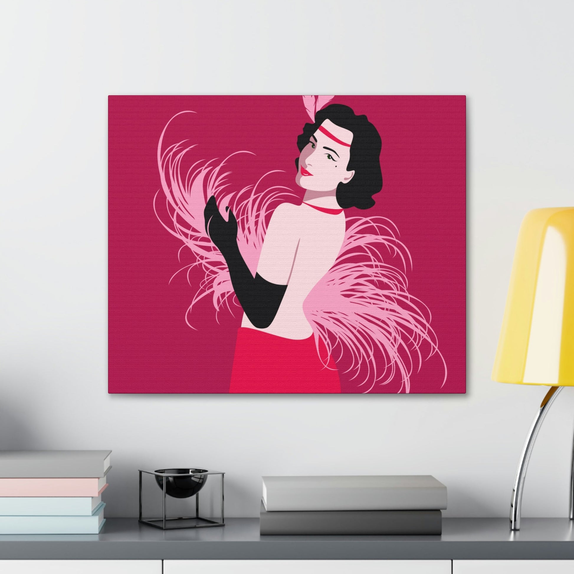 Step Back in Time with Retro Woman 40s Style Pattern Art Canvas Gallery Wraps Ichaku [Perfect Gifts Selection]