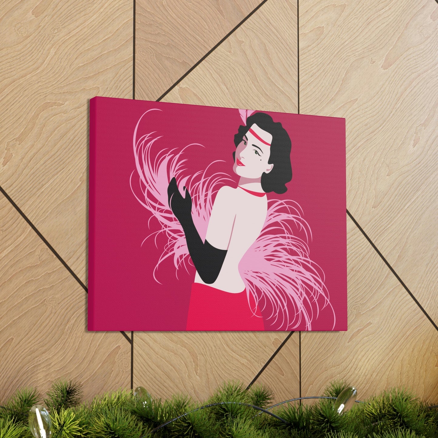 Step Back in Time with Retro Woman 40s Style Pattern Art Canvas Gallery Wraps Ichaku [Perfect Gifts Selection]