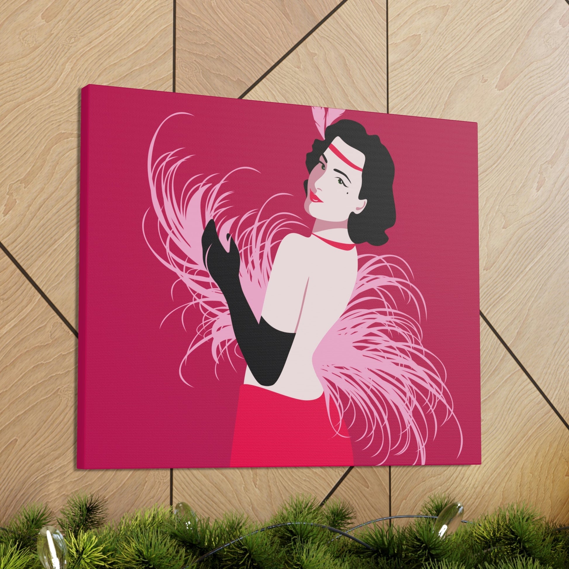 Step Back in Time with Retro Woman 40s Style Pattern Art Canvas Gallery Wraps Ichaku [Perfect Gifts Selection]