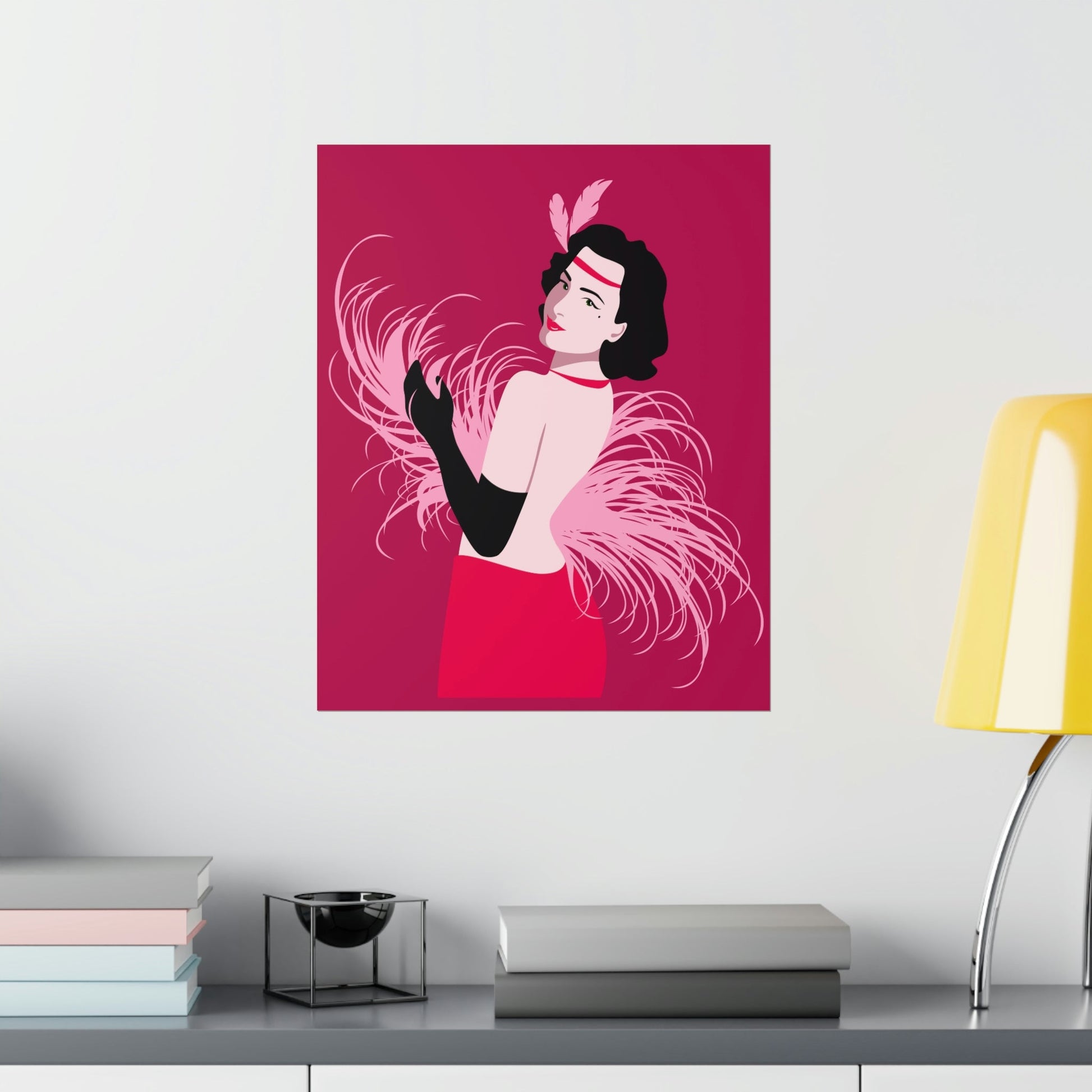 Step Back in Time with Retro Woman 40s Style Pattern Art Premium Matte Vertical Posters Ichaku [Perfect Gifts Selection]