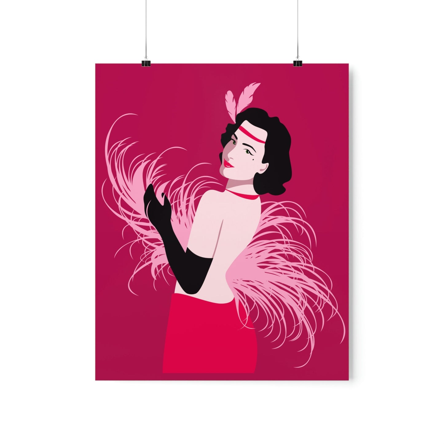 Step Back in Time with Retro Woman 40s Style Pattern Art Premium Matte Vertical Posters Ichaku [Perfect Gifts Selection]