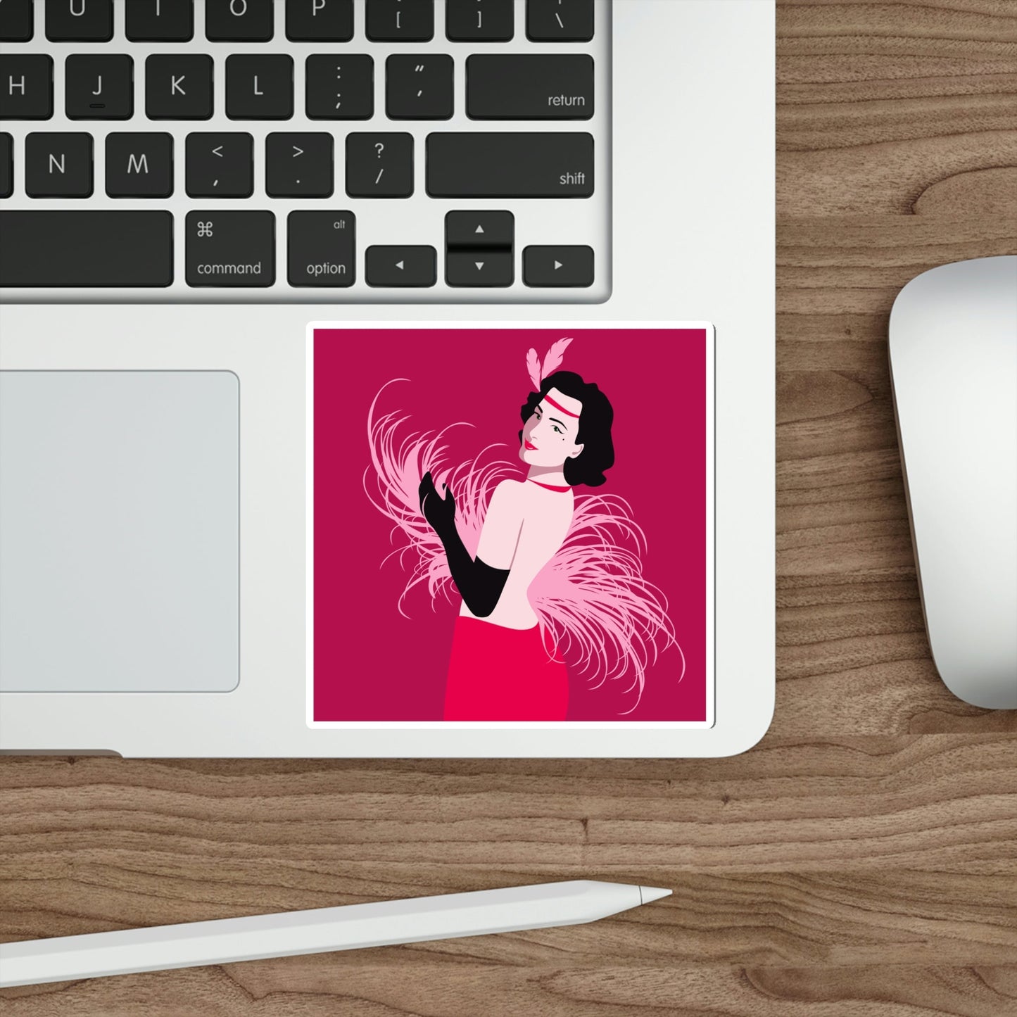 Step Back in Time with Retro Woman 40s Style Sign Die-Cut Sticker Ichaku [Perfect Gifts Selection]