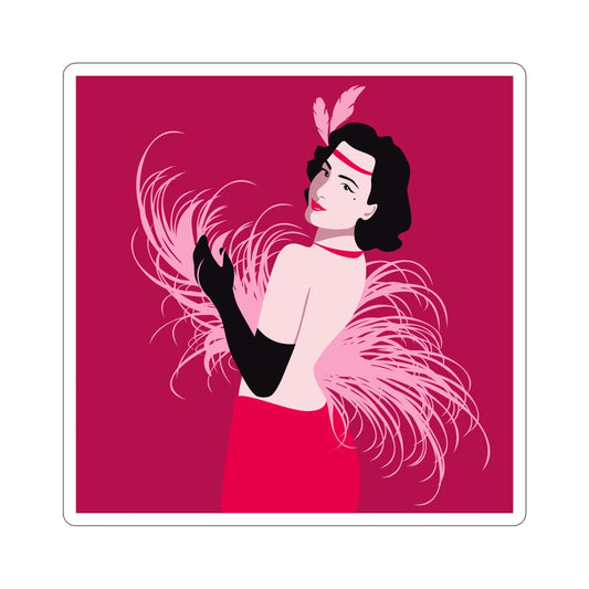 Step Back in Time with Retro Woman 40s Style Sign Die-Cut Sticker Ichaku [Perfect Gifts Selection]