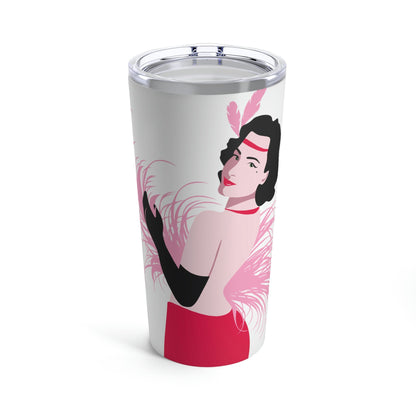 Step Back in Time with Retro Woman 40s Style Stainless Steel Hot or Cold Vacuum Tumbler 20oz Ichaku [Perfect Gifts Selection]