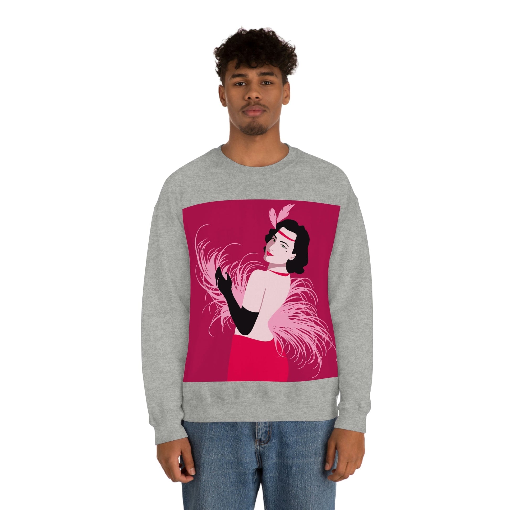 Step Back in Time with Retro Woman 40s Style Unisex Heavy Blend™ Crewneck Sweatshirt Ichaku [Perfect Gifts Selection]