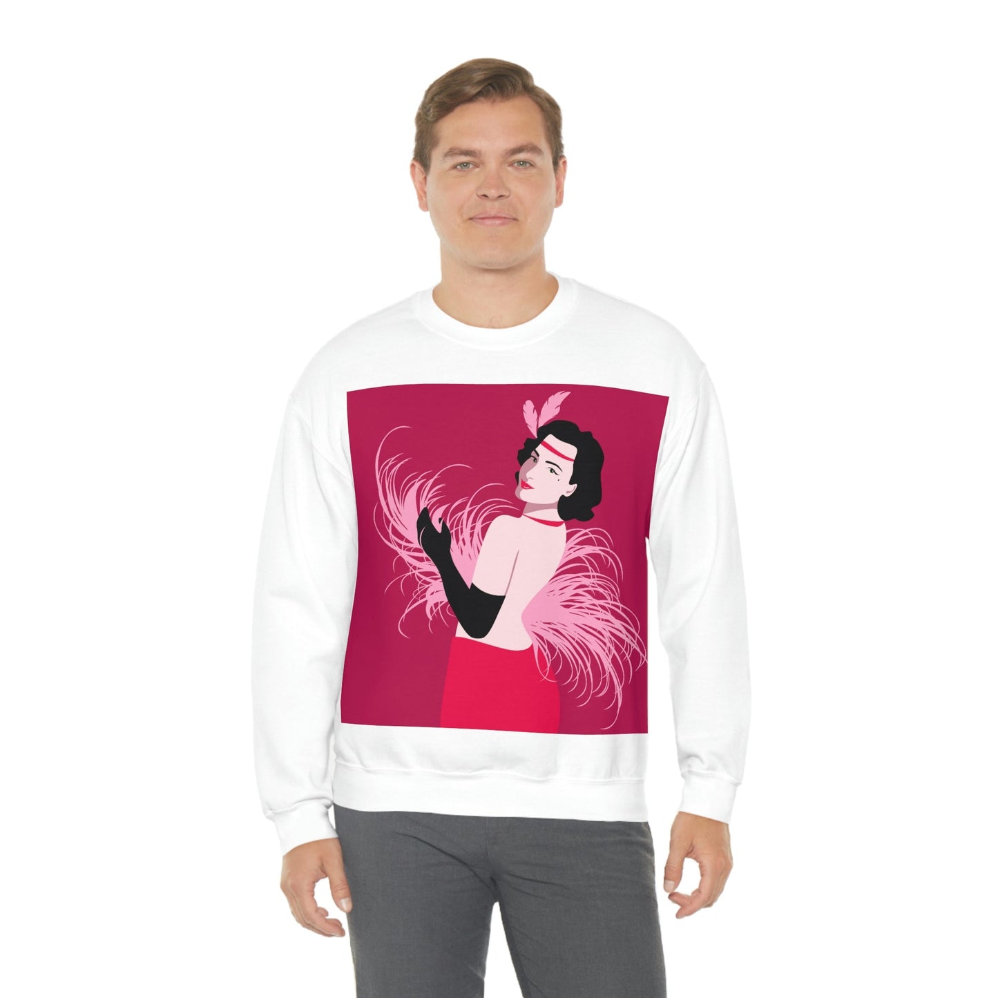 Step Back in Time with Retro Woman 40s Style Unisex Heavy Blend™ Crewneck Sweatshirt Ichaku [Perfect Gifts Selection]