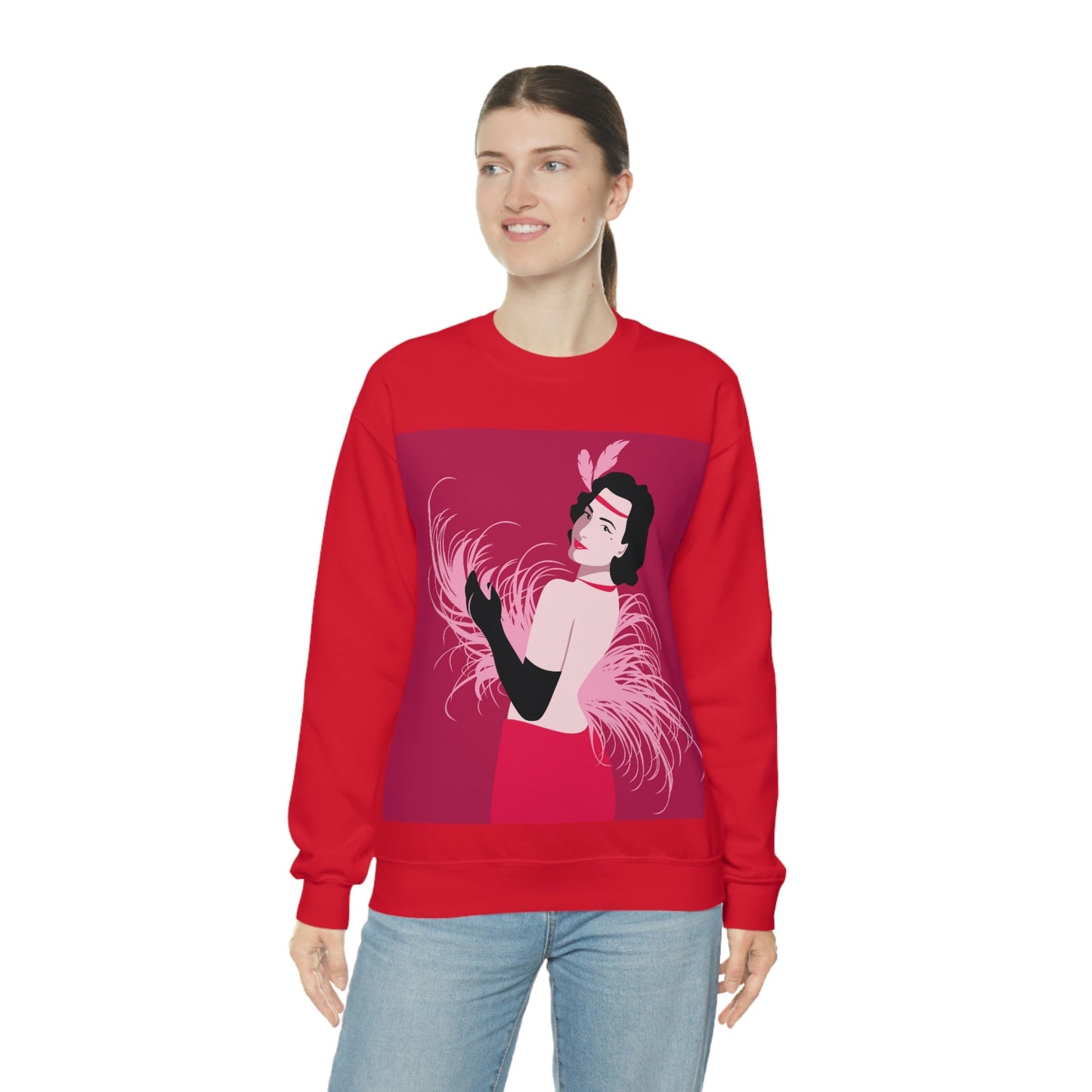 Step Back in Time with Retro Woman 40s Style Unisex Heavy Blend™ Crewneck Sweatshirt Ichaku [Perfect Gifts Selection]