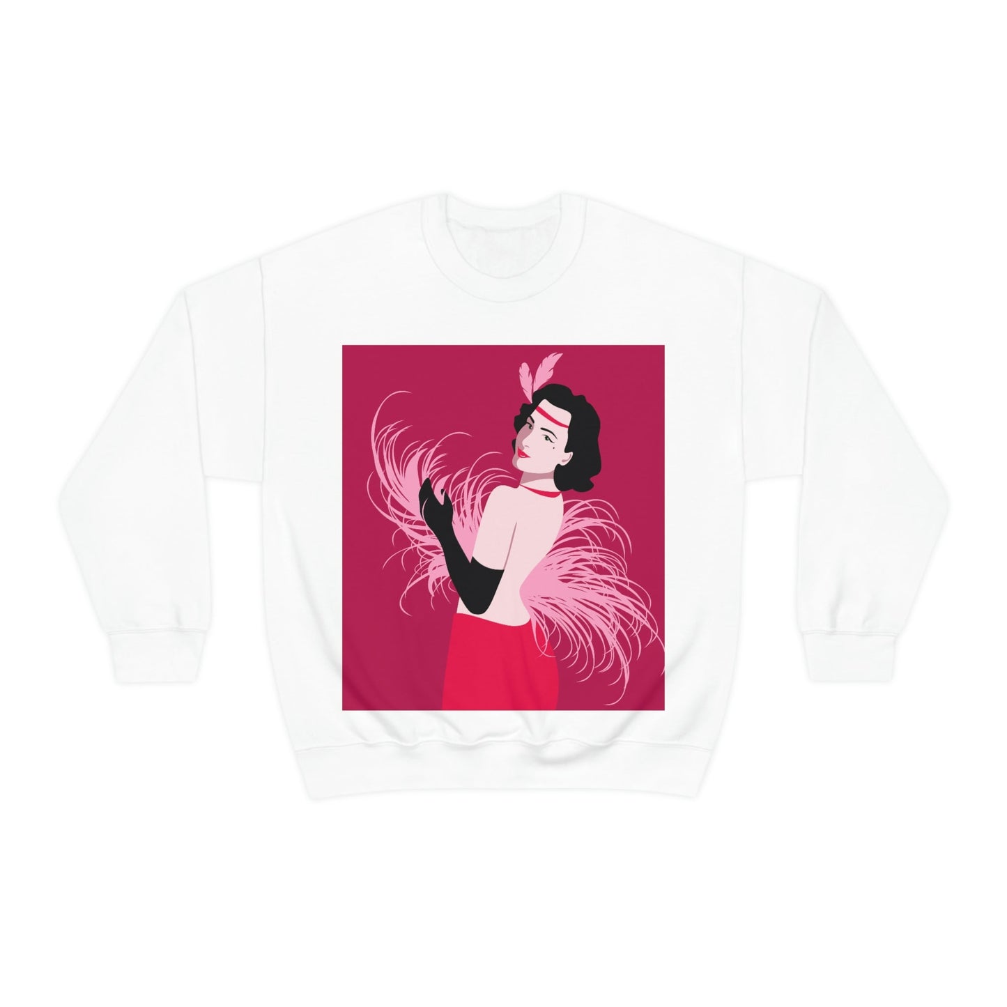 Step Back in Time with Retro Woman 40s Style Unisex Heavy Blend™ Crewneck Sweatshirt Ichaku [Perfect Gifts Selection]