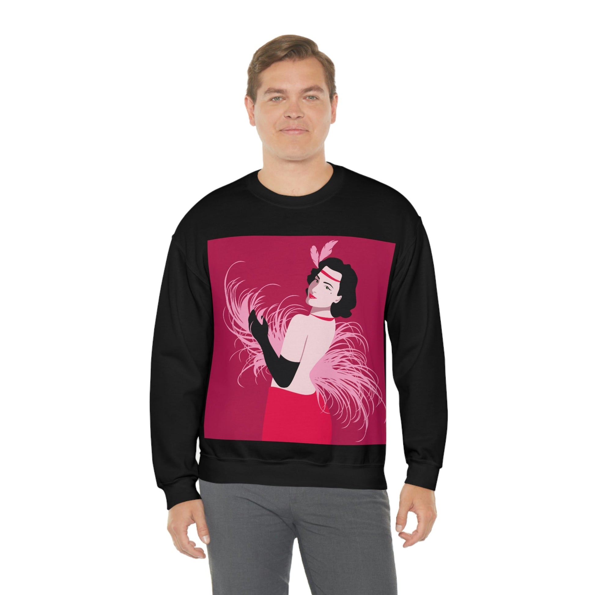 Step Back in Time with Retro Woman 40s Style Unisex Heavy Blend™ Crewneck Sweatshirt Ichaku [Perfect Gifts Selection]