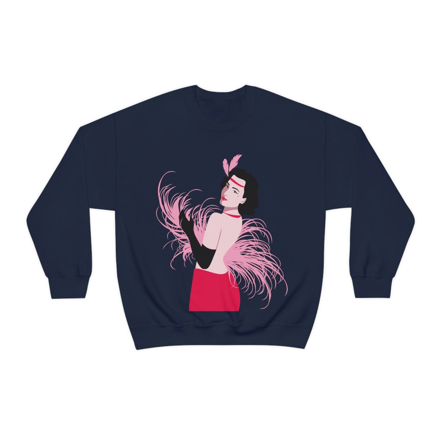 Step Back in Time with Retro Woman 40s Style Unisex Heavy Blend™ Crewneck Sweatshirt Ichaku [Perfect Gifts Selection]