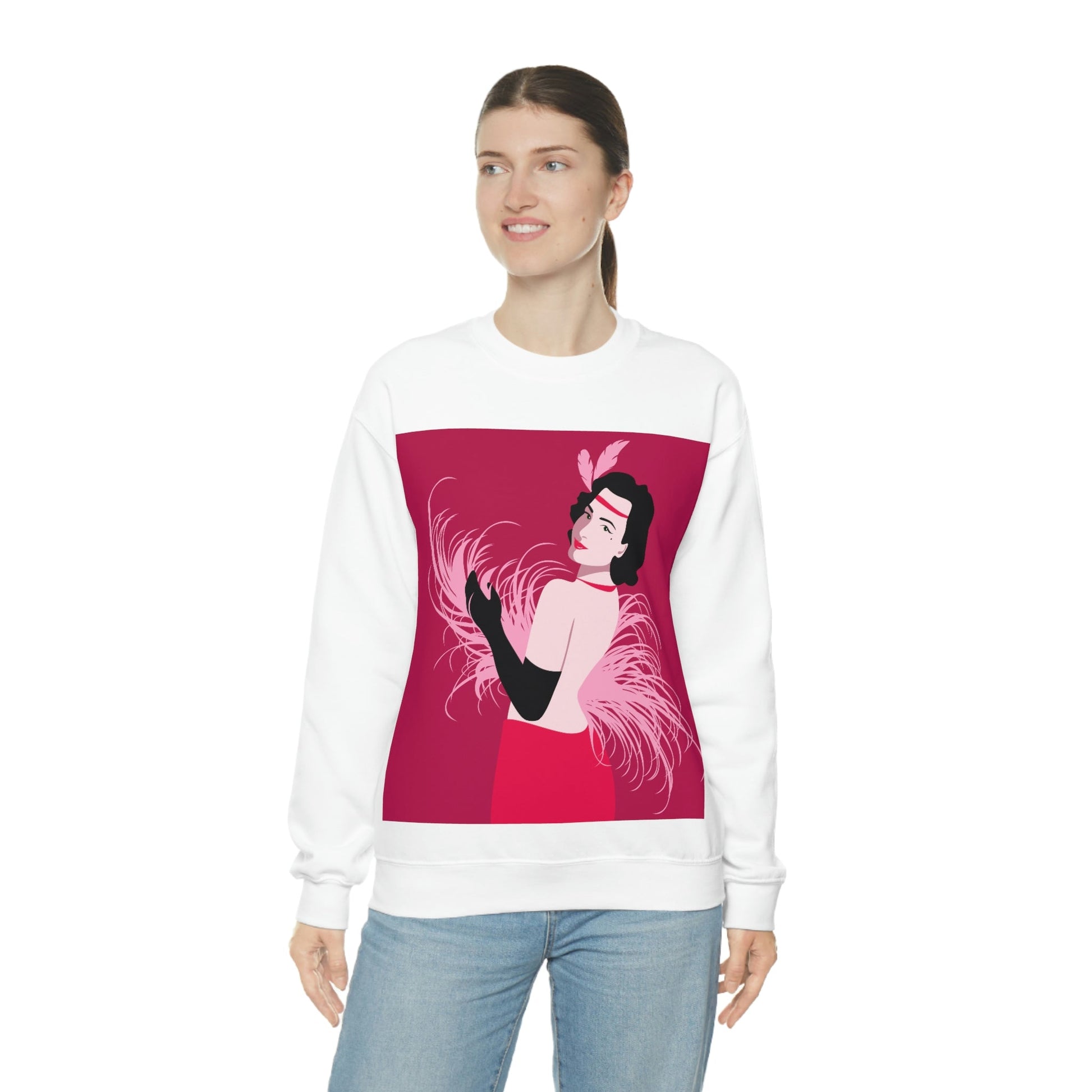 Step Back in Time with Retro Woman 40s Style Unisex Heavy Blend™ Crewneck Sweatshirt Ichaku [Perfect Gifts Selection]