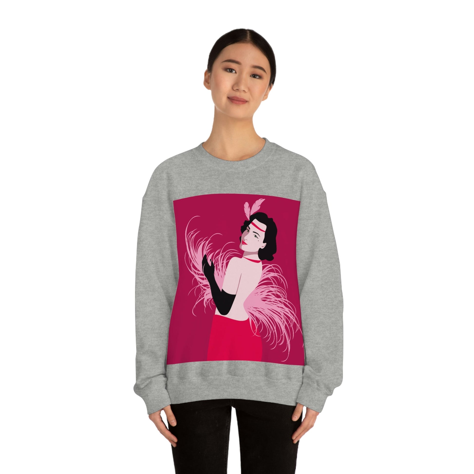 Step Back in Time with Retro Woman 40s Style Unisex Heavy Blend™ Crewneck Sweatshirt Ichaku [Perfect Gifts Selection]