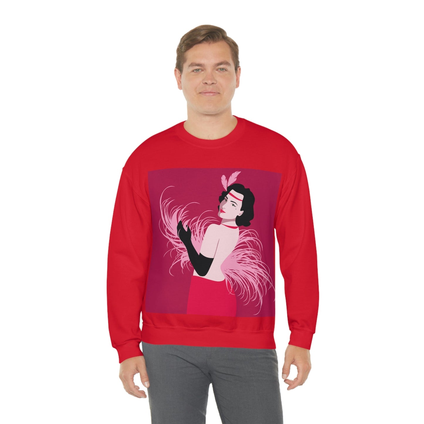 Step Back in Time with Retro Woman 40s Style Unisex Heavy Blend™ Crewneck Sweatshirt Ichaku [Perfect Gifts Selection]