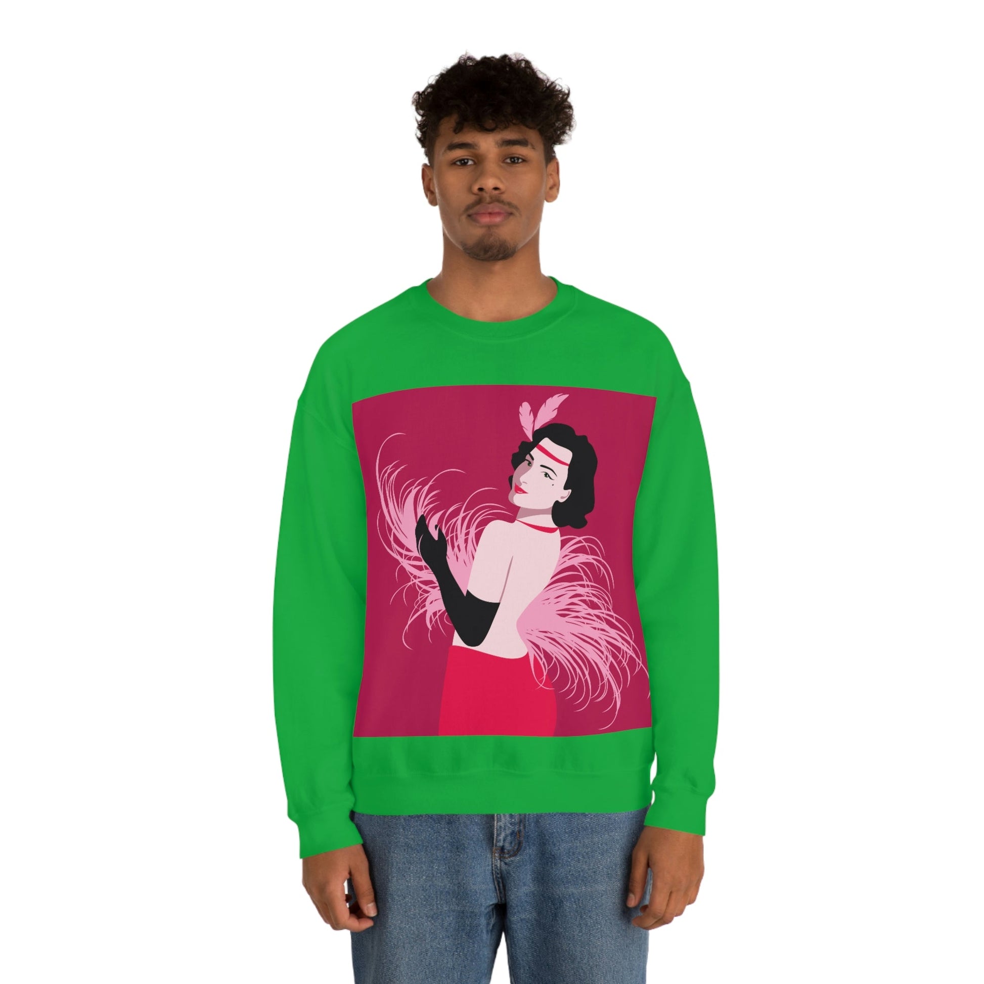 Step Back in Time with Retro Woman 40s Style Unisex Heavy Blend™ Crewneck Sweatshirt Ichaku [Perfect Gifts Selection]