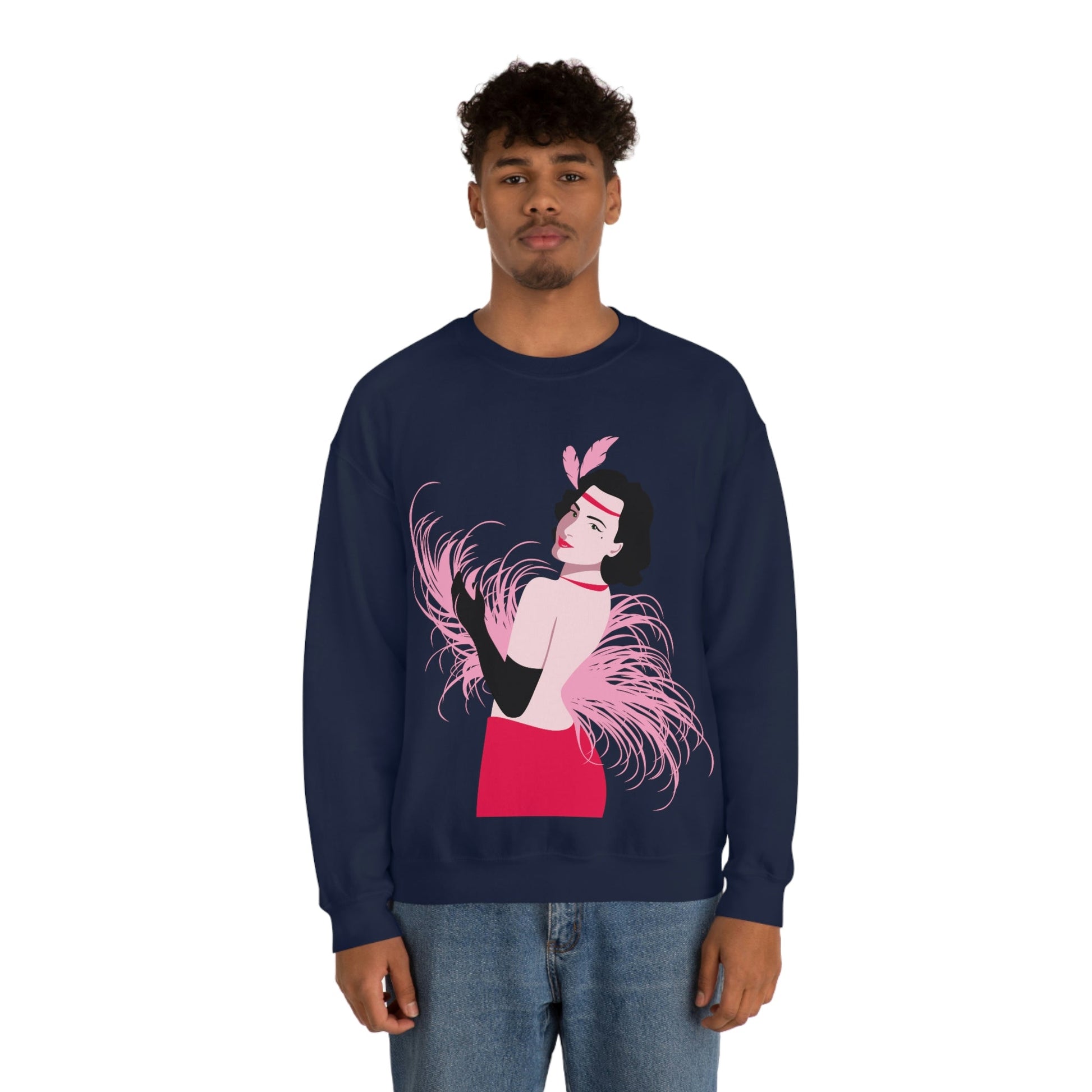 Step Back in Time with Retro Woman 40s Style Unisex Heavy Blend™ Crewneck Sweatshirt Ichaku [Perfect Gifts Selection]