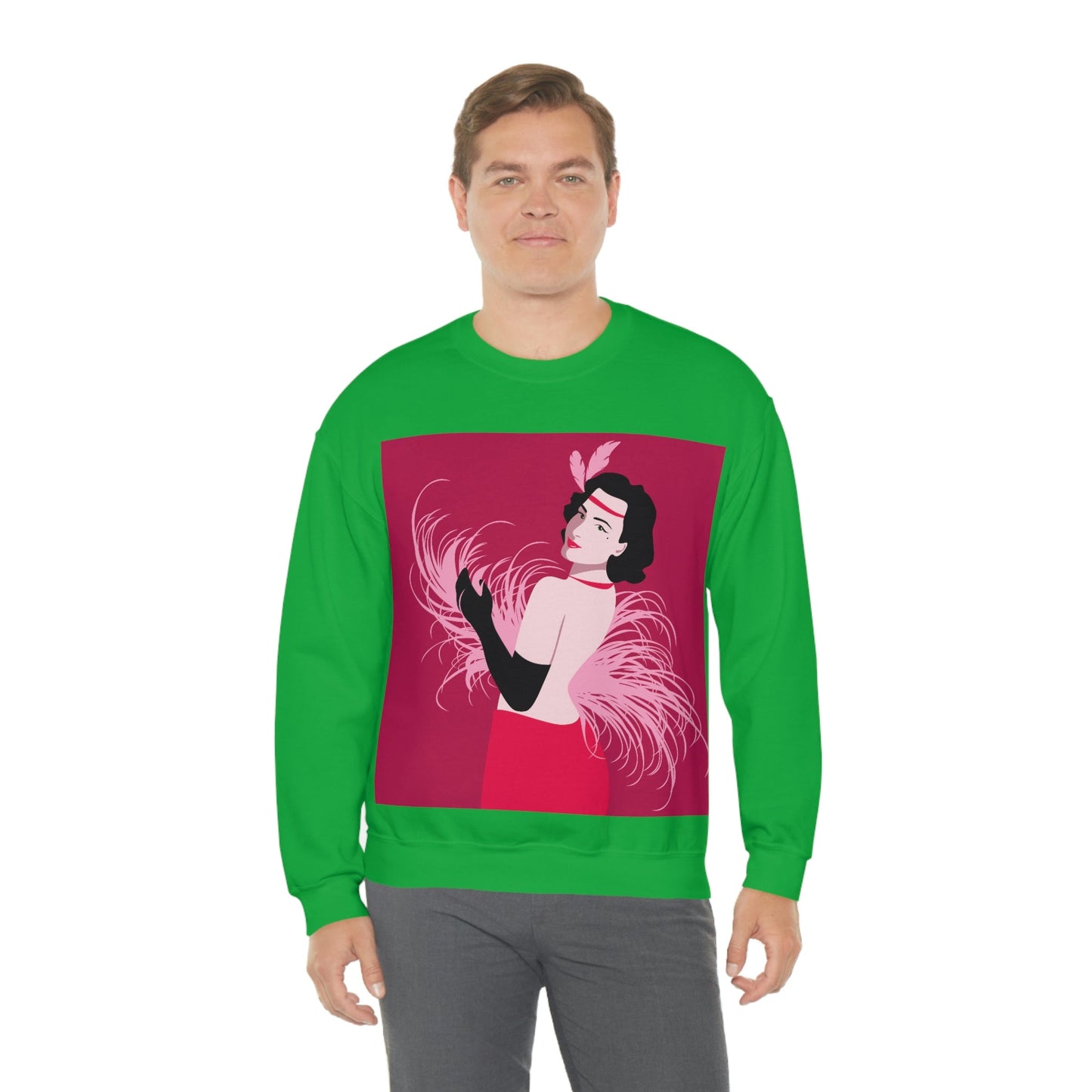 Step Back in Time with Retro Woman 40s Style Unisex Heavy Blend™ Crewneck Sweatshirt Ichaku [Perfect Gifts Selection]