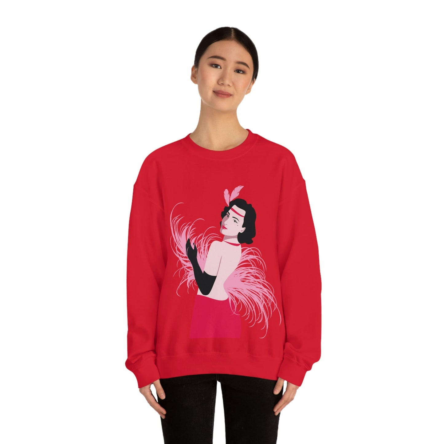 Step Back in Time with Retro Woman 40s Style Unisex Heavy Blend™ Crewneck Sweatshirt Ichaku [Perfect Gifts Selection]
