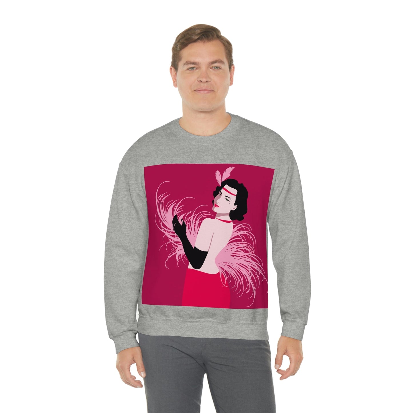 Step Back in Time with Retro Woman 40s Style Unisex Heavy Blend™ Crewneck Sweatshirt Ichaku [Perfect Gifts Selection]