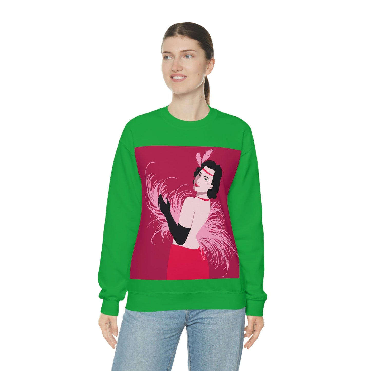 Step Back in Time with Retro Woman 40s Style Unisex Heavy Blend™ Crewneck Sweatshirt Ichaku [Perfect Gifts Selection]