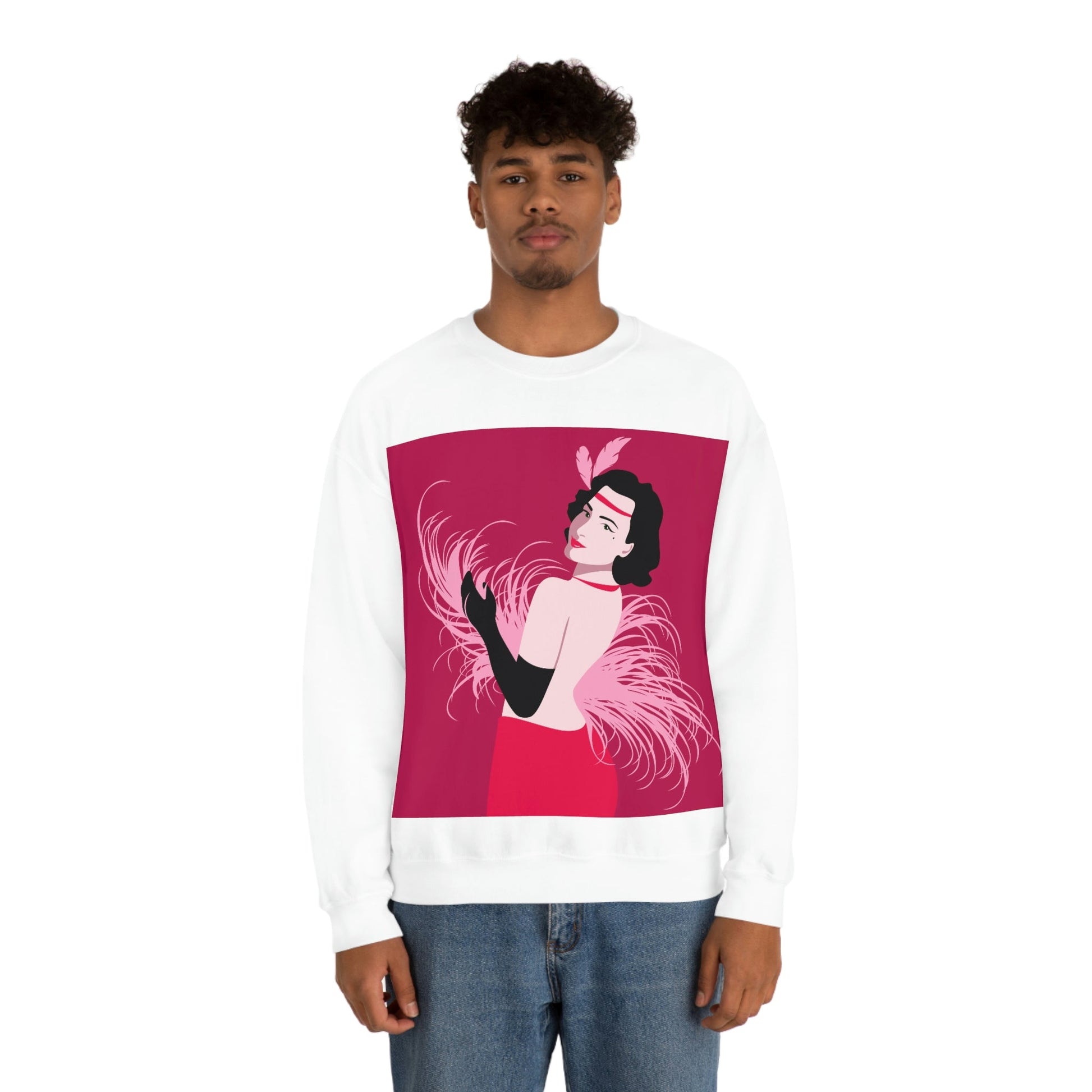 Step Back in Time with Retro Woman 40s Style Unisex Heavy Blend™ Crewneck Sweatshirt Ichaku [Perfect Gifts Selection]