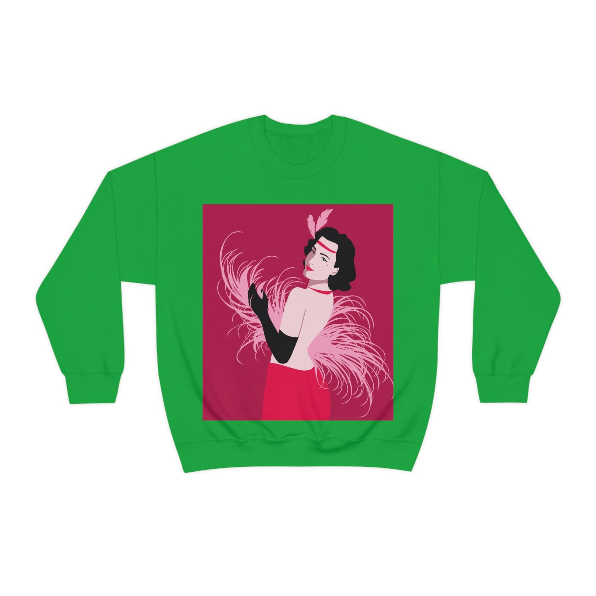 Step Back in Time with Retro Woman 40s Style Unisex Heavy Blend™ Crewneck Sweatshirt Ichaku [Perfect Gifts Selection]