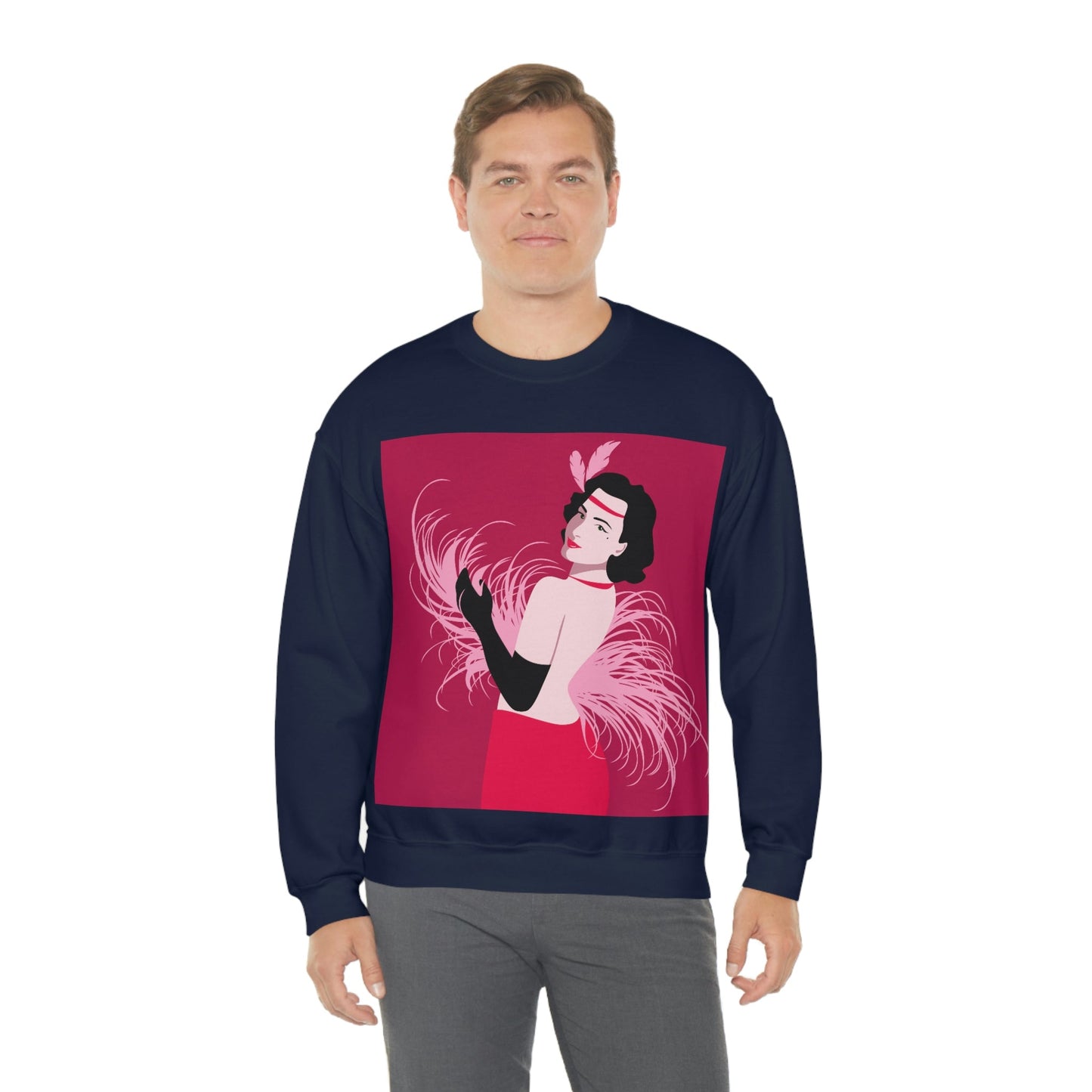 Step Back in Time with Retro Woman 40s Style Unisex Heavy Blend™ Crewneck Sweatshirt Ichaku [Perfect Gifts Selection]