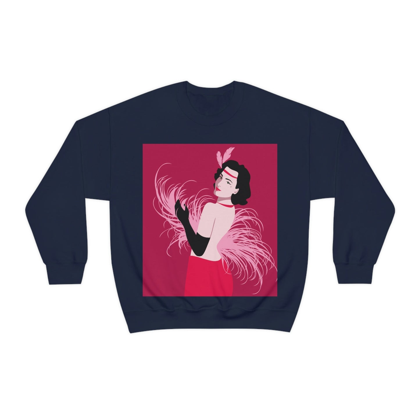 Step Back in Time with Retro Woman 40s Style Unisex Heavy Blend™ Crewneck Sweatshirt Ichaku [Perfect Gifts Selection]