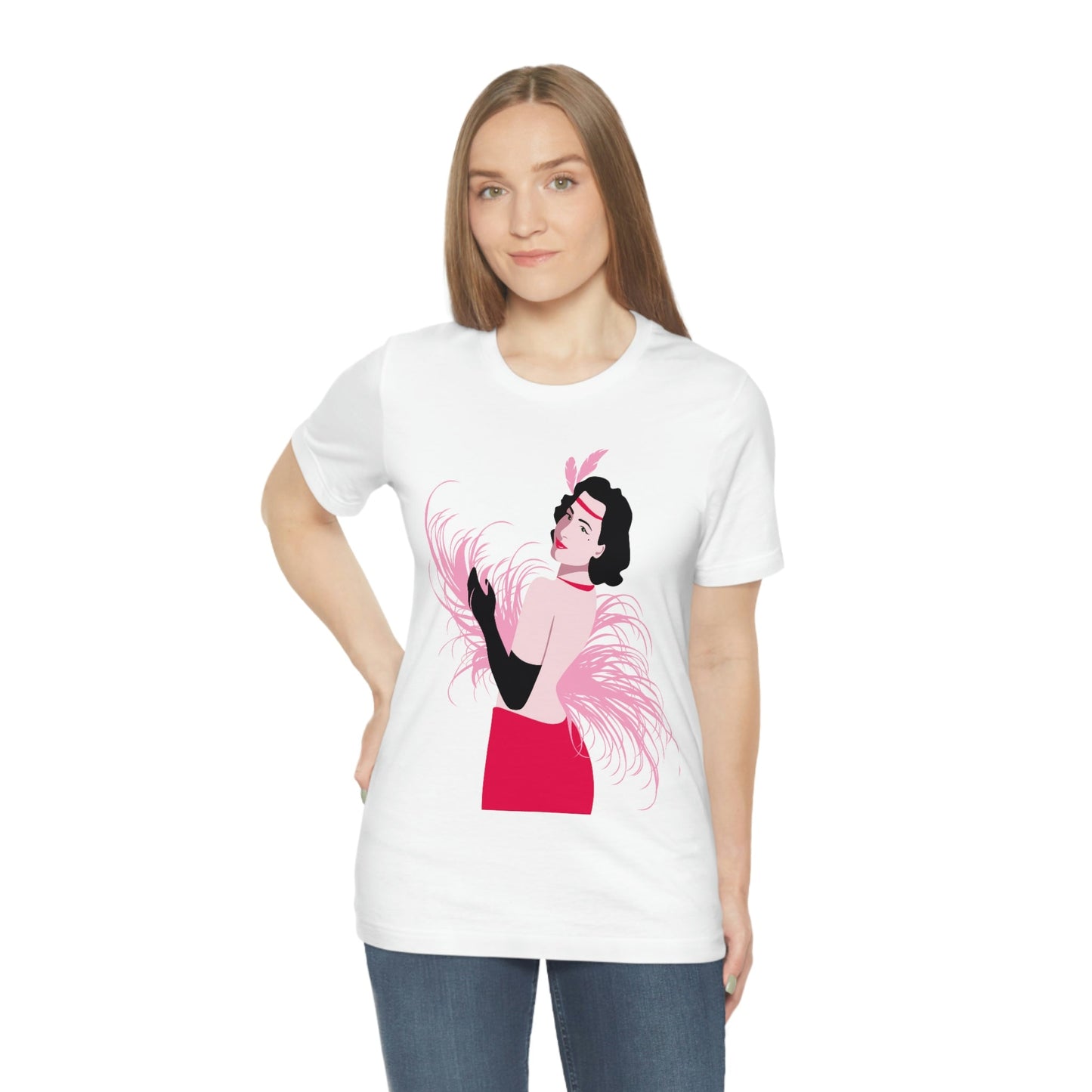 Step Back in Time with Retro Woman 40s Style Unisex Jersey Short Sleeve T-Shirt Ichaku [Perfect Gifts Selection]