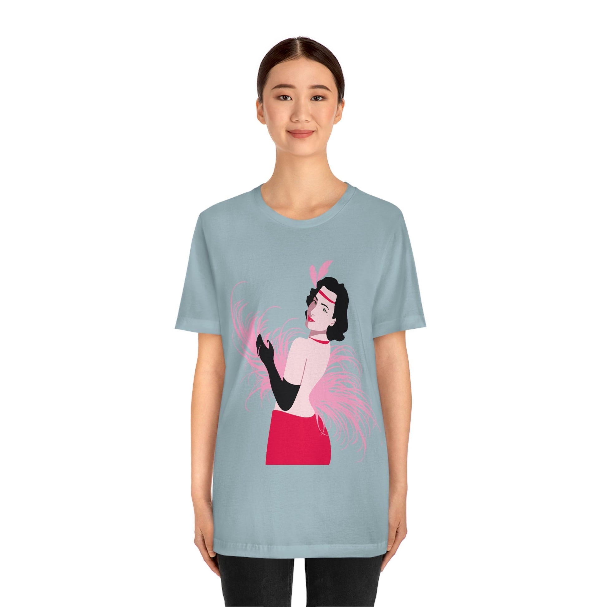 Step Back in Time with Retro Woman 40s Style Unisex Jersey Short Sleeve T-Shirt Ichaku [Perfect Gifts Selection]