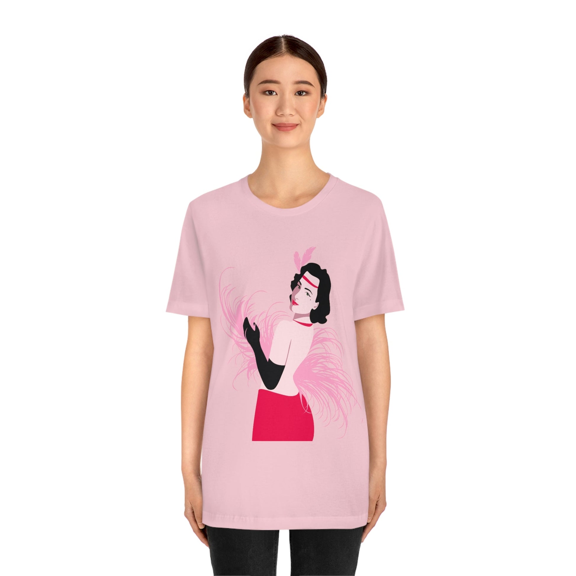 Step Back in Time with Retro Woman 40s Style Unisex Jersey Short Sleeve T-Shirt Ichaku [Perfect Gifts Selection]