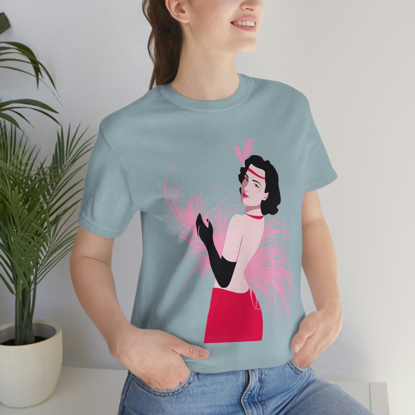 Step Back in Time with Retro Woman 40s Style Unisex Jersey Short Sleeve T-Shirt Ichaku [Perfect Gifts Selection]